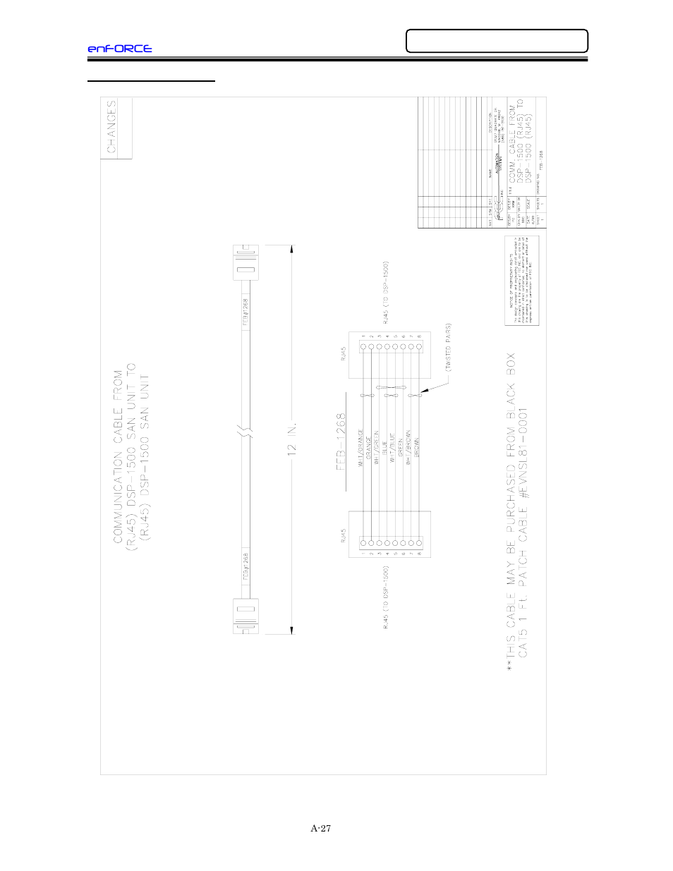 Rs-485 jumper cable | FEC DSP1500 (SAN3) User Manual | Page 159 / 160