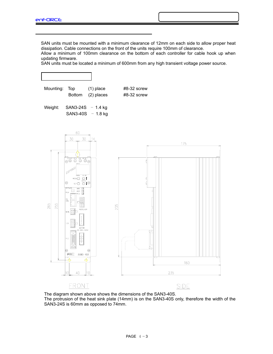 San unit design & mounting dimensions | FEC DSP1500 (SAN3) User Manual | Page 35 / 160