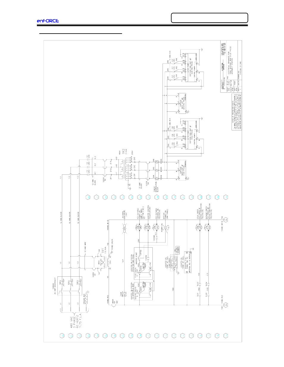 Enforce, Power wiring reference (san4), Dsp1500 san unit operation manual | Appendix a: reference drawings | FEC DSP1500 (SAN3) User Manual | Page 153 / 179