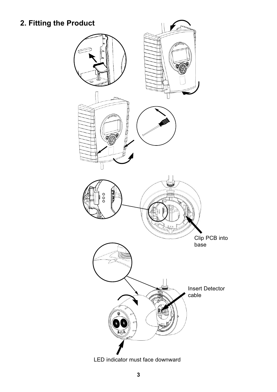 Fitting the product | Fire Fighting Enterprises FIRERAY 5000 User Manual | Page 3 / 16