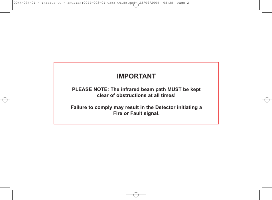 Important | Fire Fighting Enterprises FIRERAY 5000 4-Head (Legacy) User Manual | Page 2 / 30