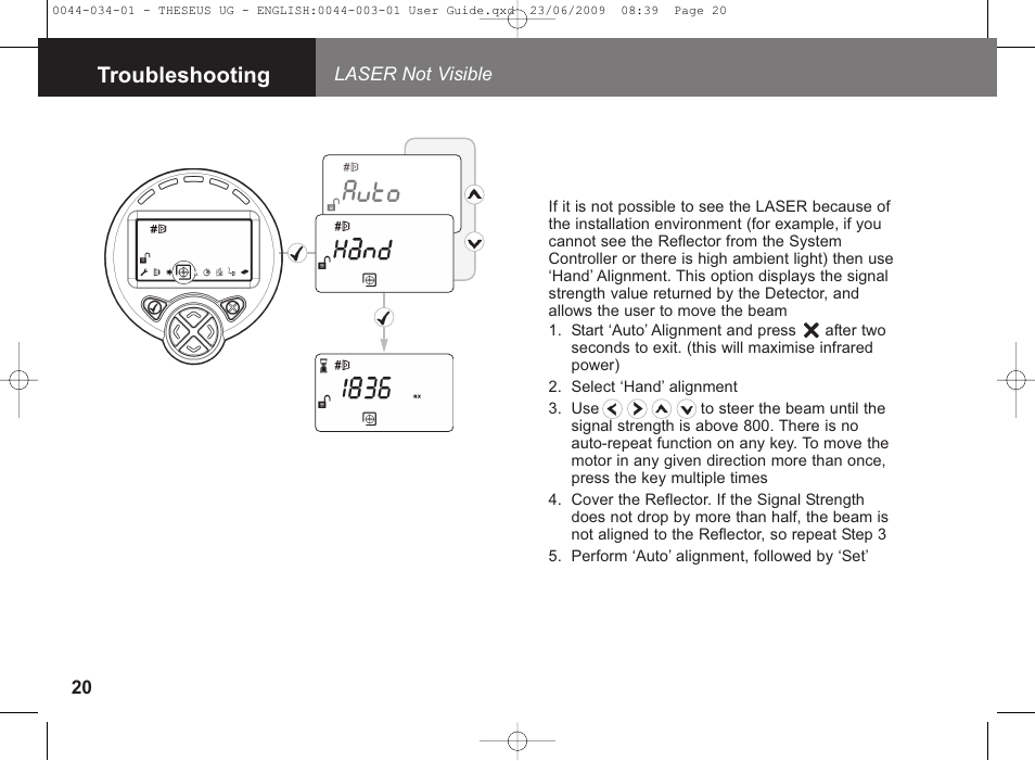 Troubleshooting | Fire Fighting Enterprises FIRERAY 5000 4-Head (Legacy) User Manual | Page 20 / 30