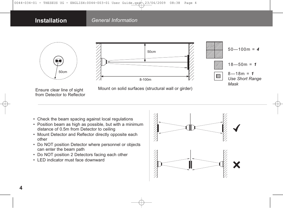 Installation | Fire Fighting Enterprises FIRERAY 5000 4-Head (Legacy) User Manual | Page 4 / 30
