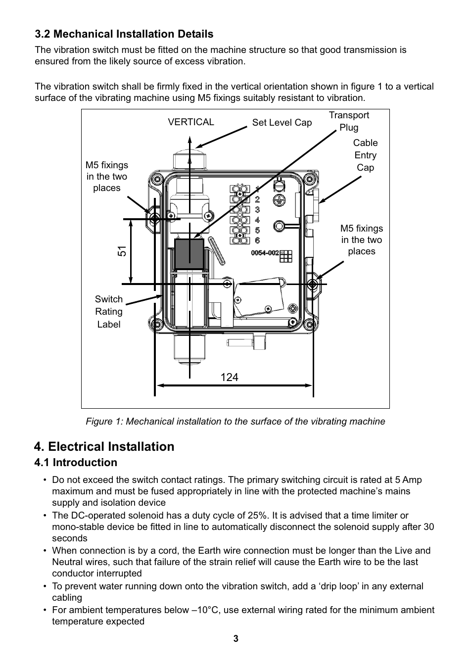 Electrical installation | Fire Fighting Enterprises Vibration Switch: Weatherproof User Manual | Page 3 / 8