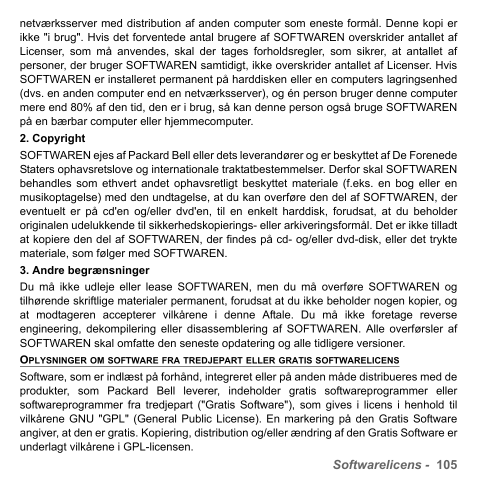 Softwarelicens - 105 | PACKARD BELL dot s series User Manual | Page 1019 / 2279