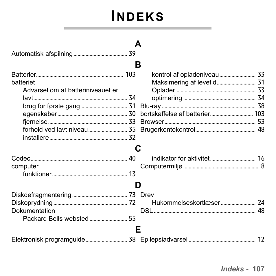 Indeks | PACKARD BELL dot s series User Manual | Page 1021 / 2279