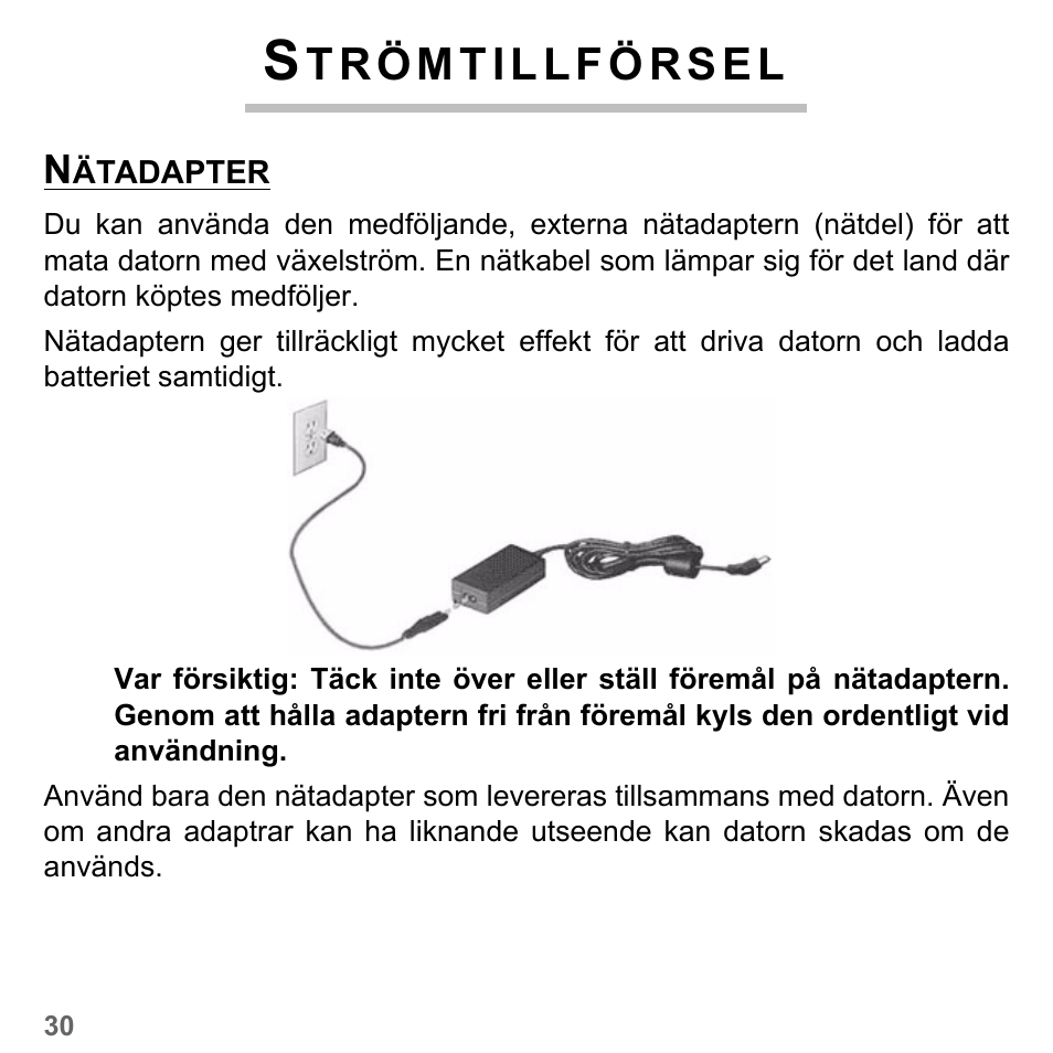 Strömtillförsel, Nätadapter | PACKARD BELL dot s series User Manual | Page 1054 / 2279