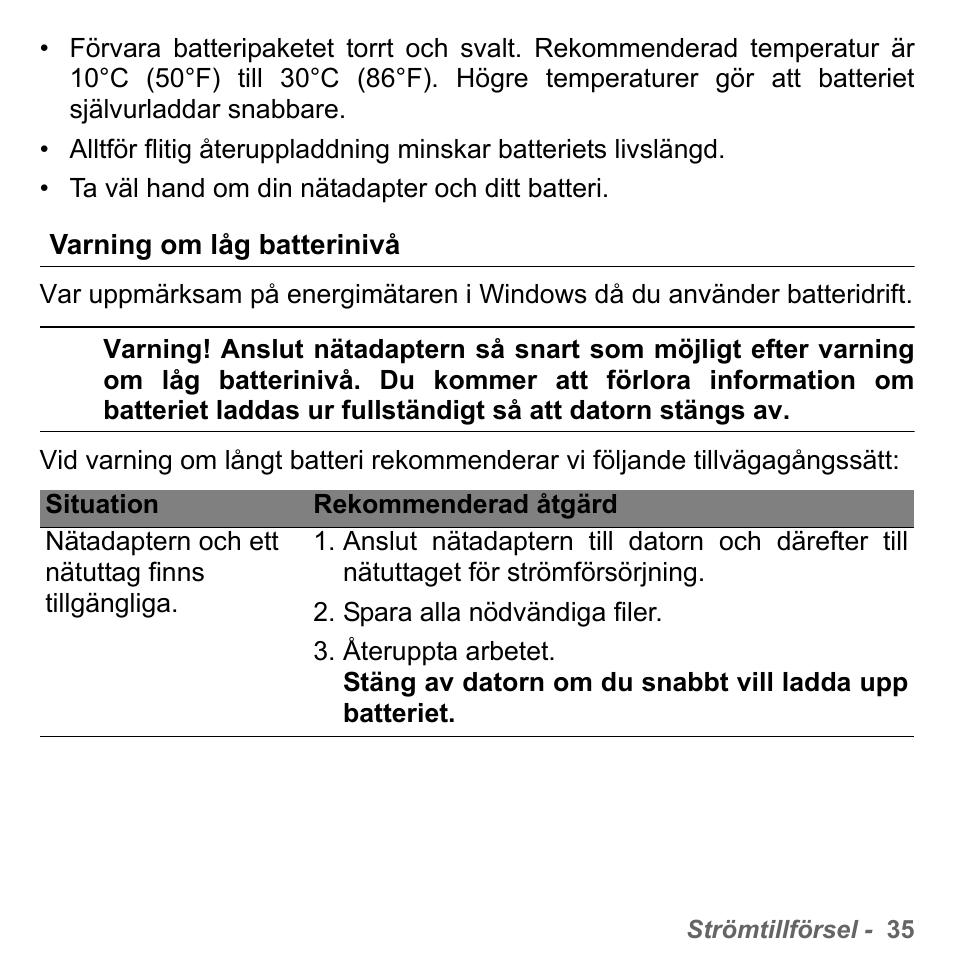 Varning om låg batterinivå | PACKARD BELL dot s series User Manual | Page 1059 / 2279