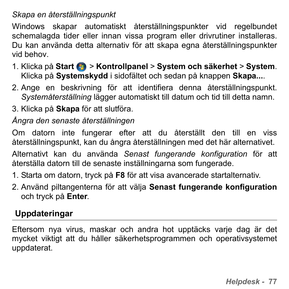 Uppdateringar | PACKARD BELL dot s series User Manual | Page 1101 / 2279