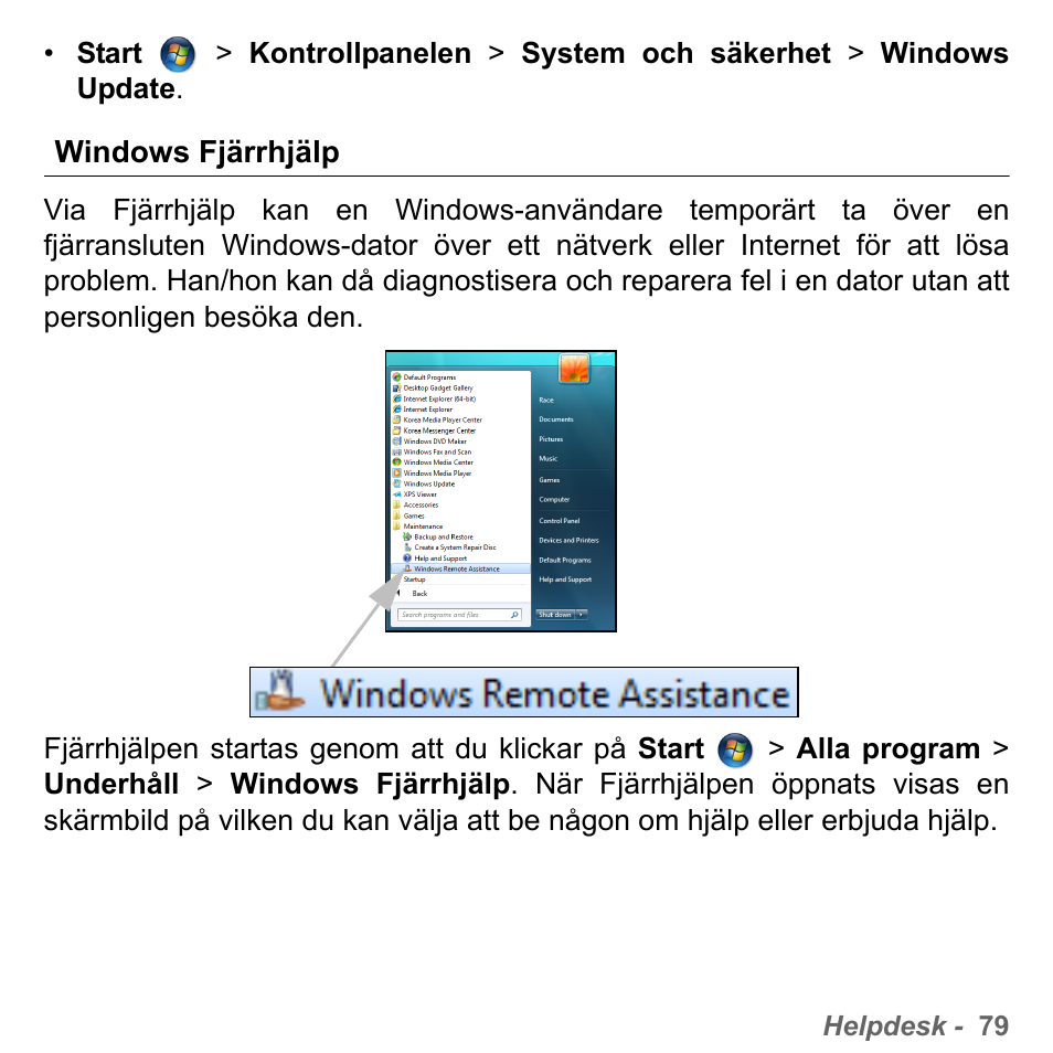 Windows fjärrhjälp | PACKARD BELL dot s series User Manual | Page 1103 / 2279