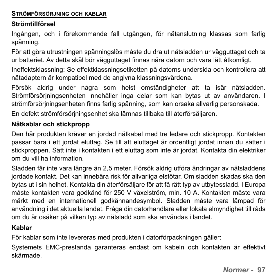 Normer - 97 | PACKARD BELL dot s series User Manual | Page 1121 / 2279