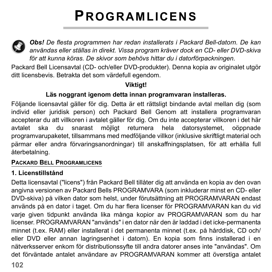 Programlicens | PACKARD BELL dot s series User Manual | Page 1126 / 2279