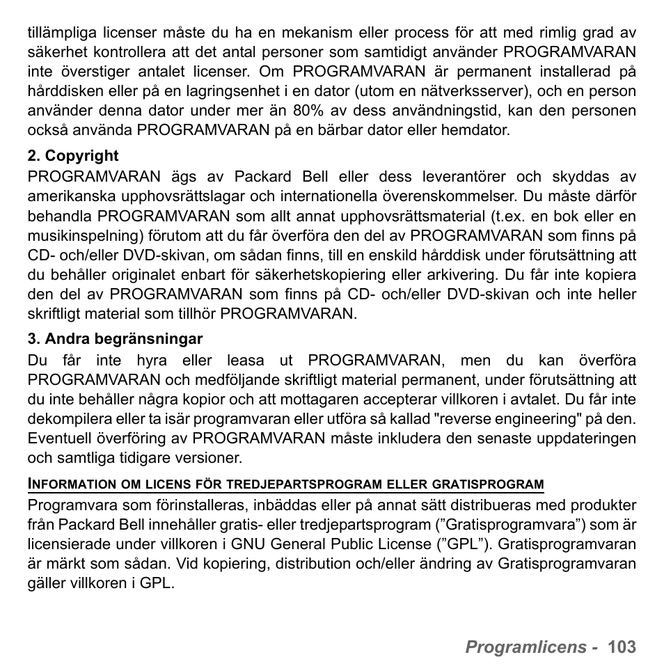 Programlicens - 103 | PACKARD BELL dot s series User Manual | Page 1127 / 2279