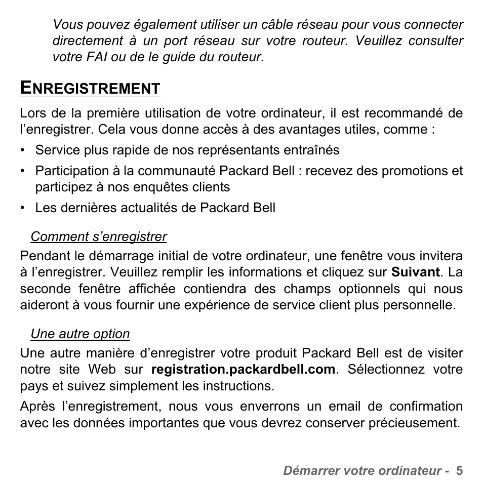 Enregistrement | PACKARD BELL dot s series User Manual | Page 113 / 2279