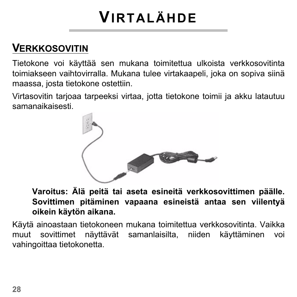 Virtalähde, Verkkosovitin | PACKARD BELL dot s series User Manual | Page 1160 / 2279