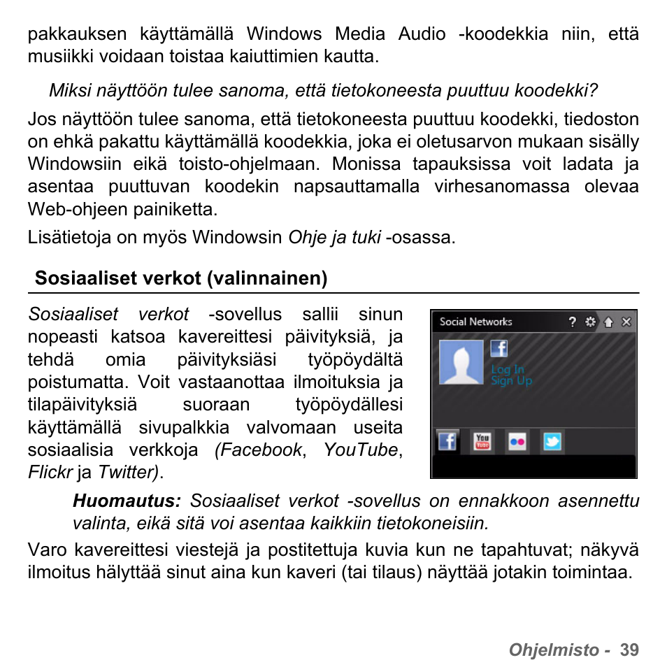 Sosiaaliset verkot (valinnainen) | PACKARD BELL dot s series User Manual | Page 1171 / 2279