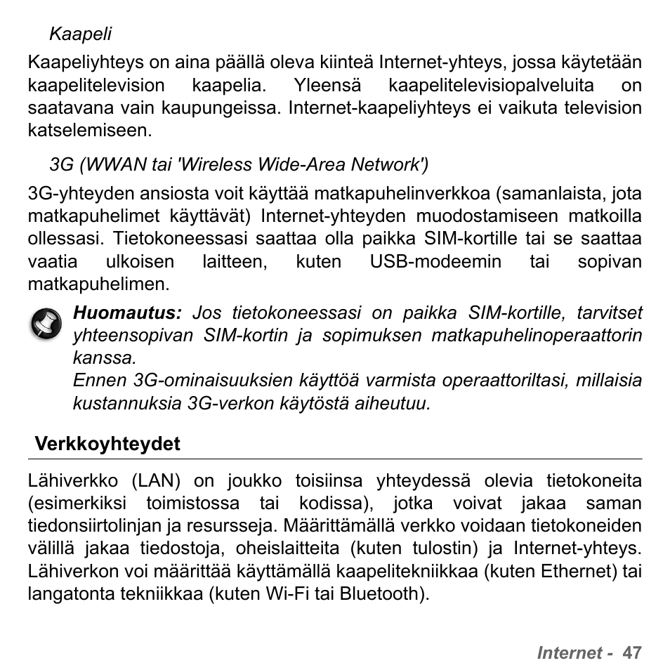 Verkkoyhteydet | PACKARD BELL dot s series User Manual | Page 1179 / 2279