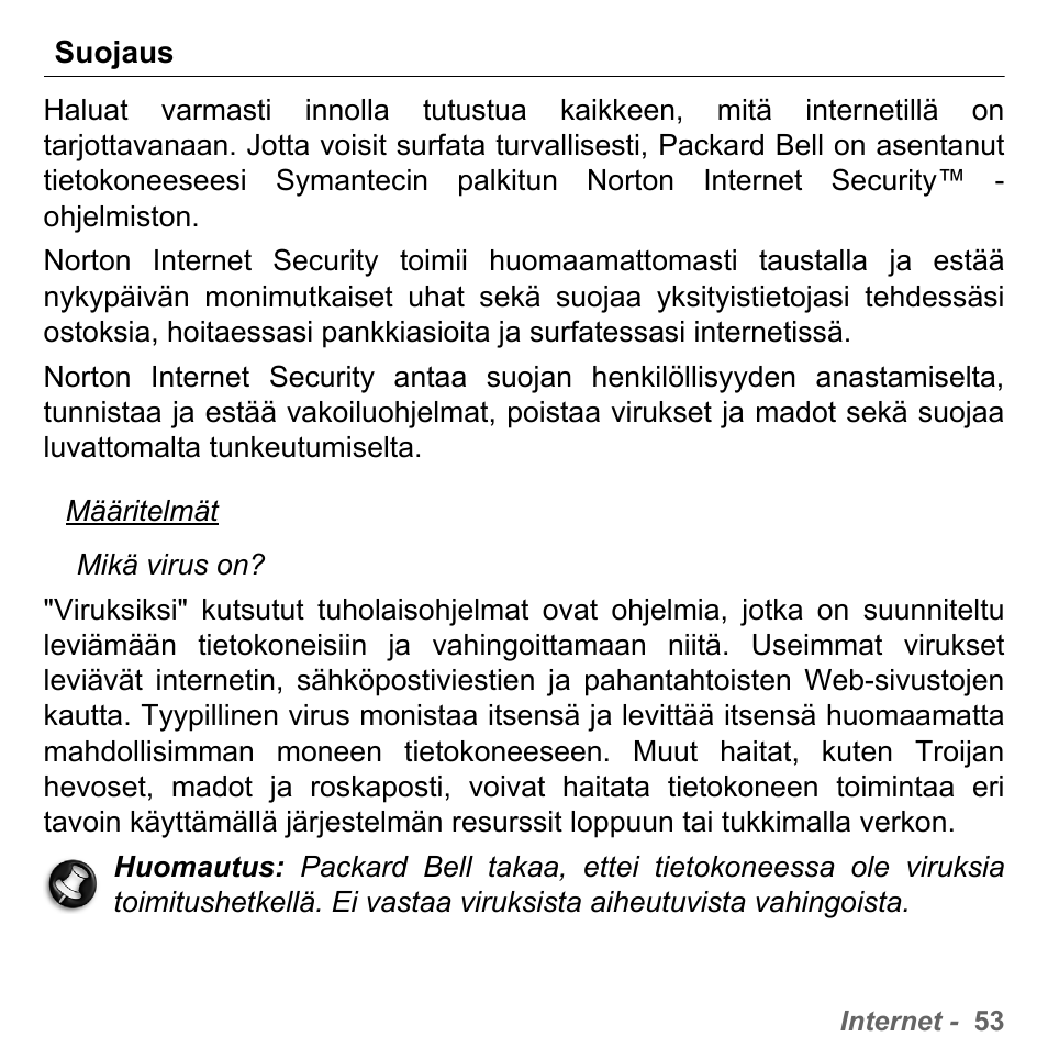 Suojaus | PACKARD BELL dot s series User Manual | Page 1185 / 2279