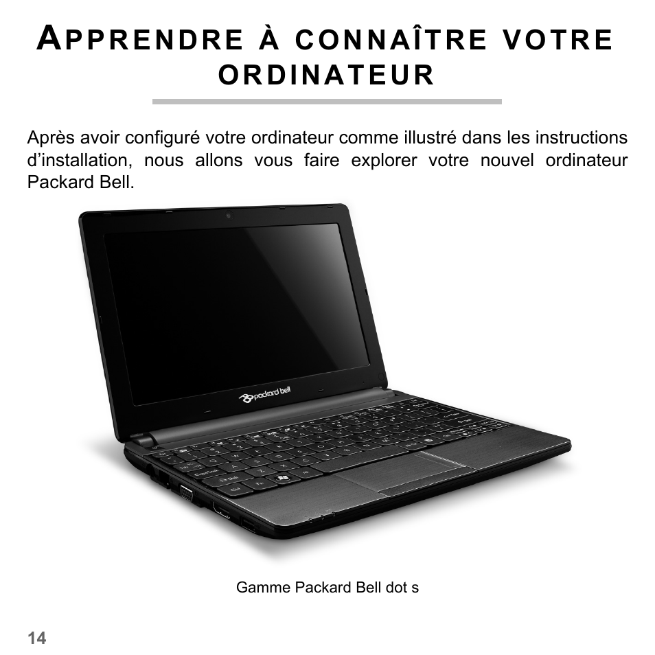 Apprendre à connaître votre ordinateur | PACKARD BELL dot s series User Manual | Page 122 / 2279