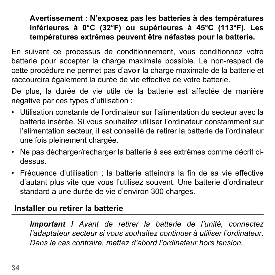 Installer ou retirer la batterie | PACKARD BELL dot s series User Manual | Page 142 / 2279
