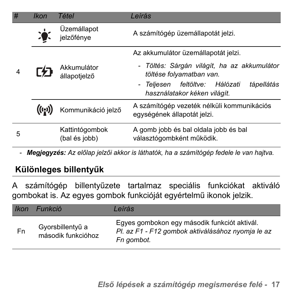 Különleges billentyűk | PACKARD BELL dot s series User Manual | Page 1495 / 2279