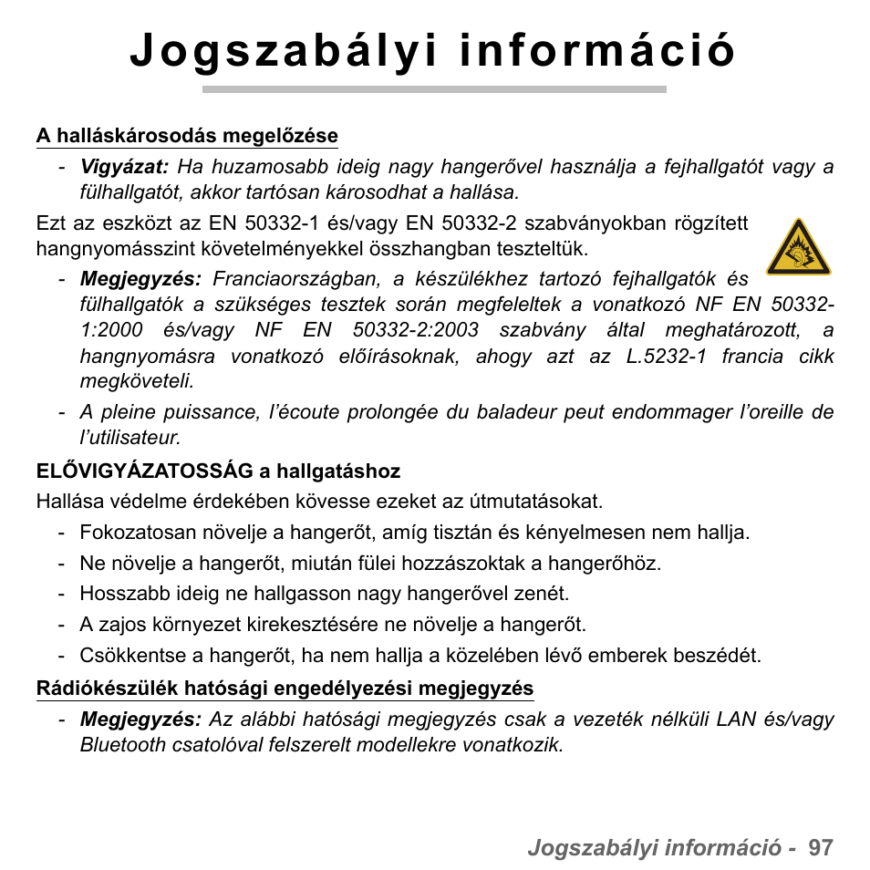 Jogszabályi információ | PACKARD BELL dot s series User Manual | Page 1575 / 2279