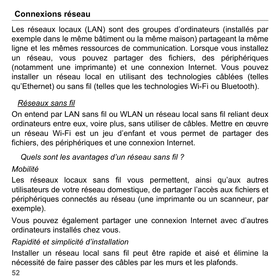 Connexions réseau | PACKARD BELL dot s series User Manual | Page 160 / 2279