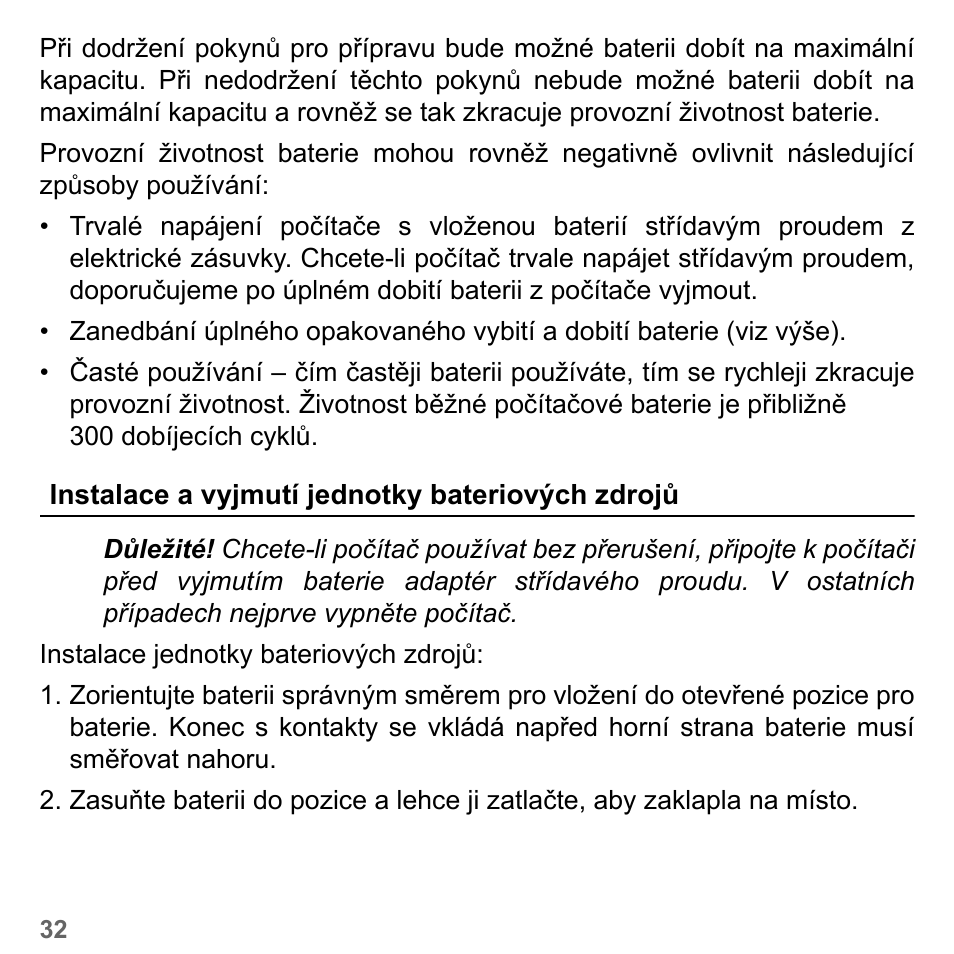 Instalace a vyjmutí jednotky bateriových zdrojů | PACKARD BELL dot s series User Manual | Page 1624 / 2279