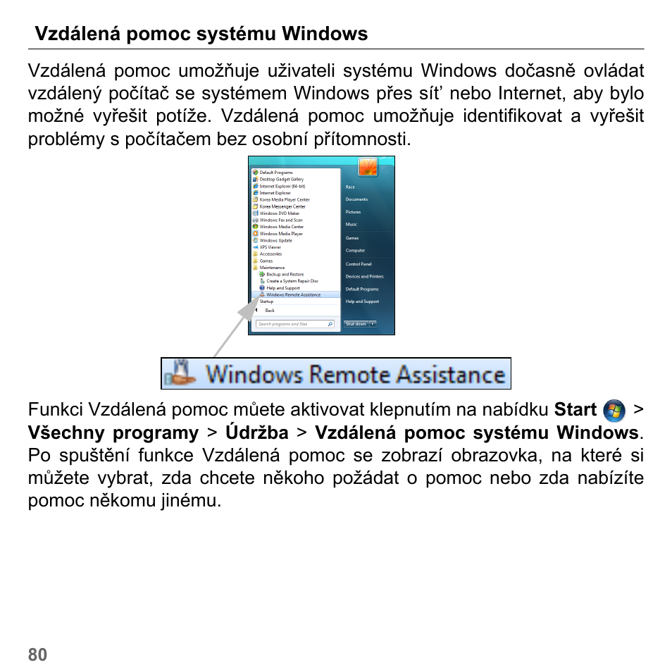 Vzdálená pomoc systému windows | PACKARD BELL dot s series User Manual | Page 1672 / 2279