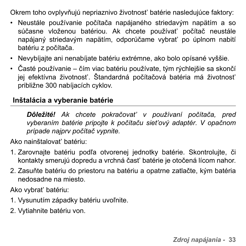 Inštalácia a vyberanie batérie | PACKARD BELL dot s series User Manual | Page 1735 / 2279