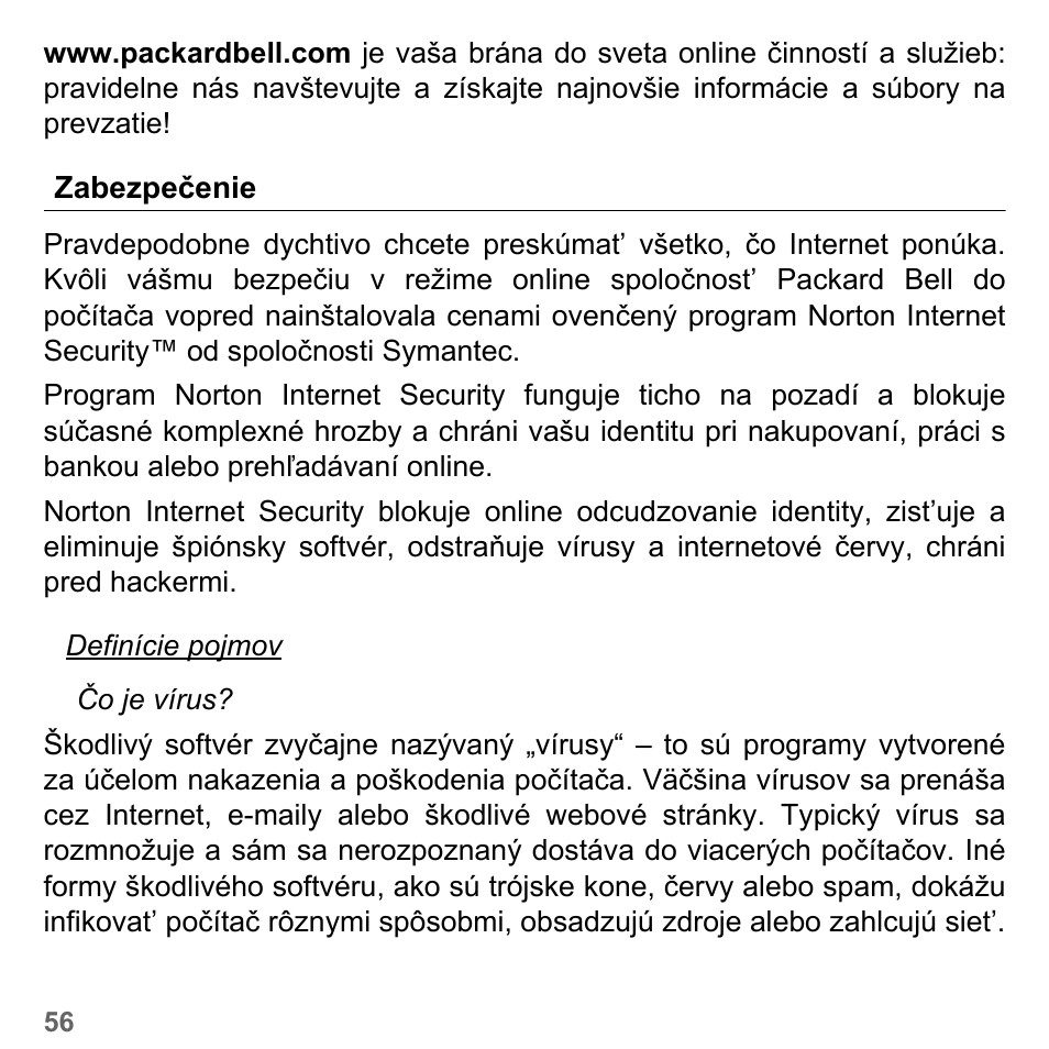 Zabezpečenie | PACKARD BELL dot s series User Manual | Page 1758 / 2279