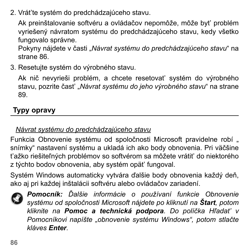 Typy opravy | PACKARD BELL dot s series User Manual | Page 1788 / 2279