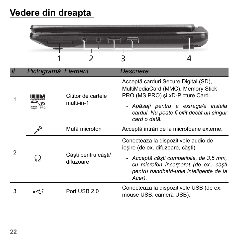 Vedere din dreapta | PACKARD BELL dot s series User Manual | Page 1834 / 2279