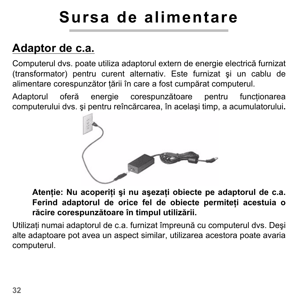 Sursa de alimentare, Adaptor de c.a | PACKARD BELL dot s series User Manual | Page 1844 / 2279