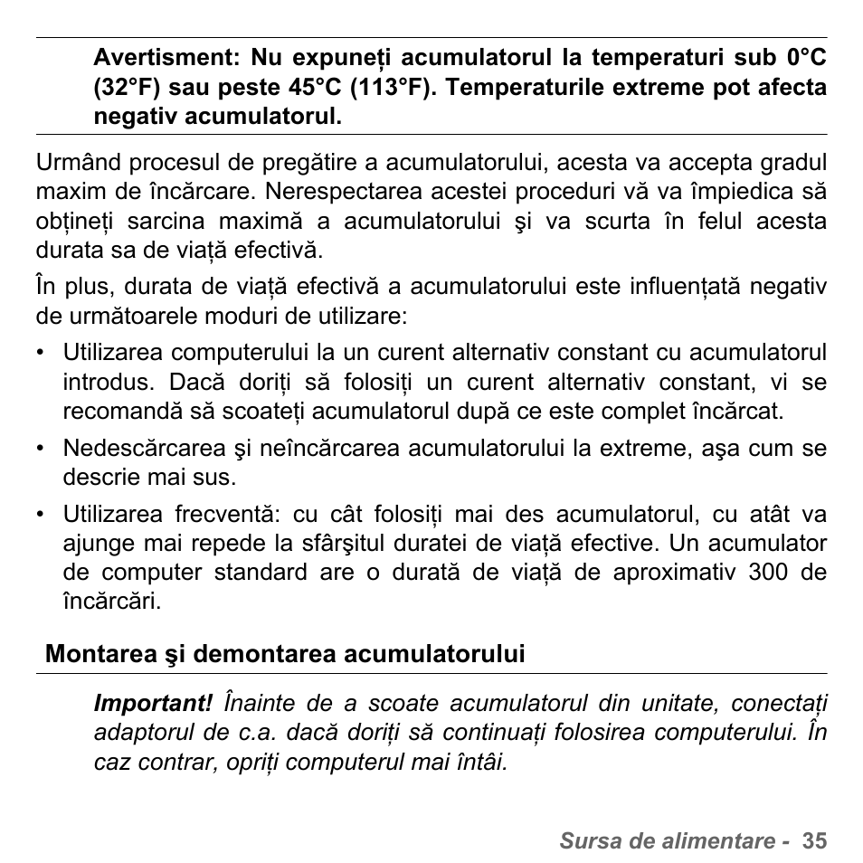 Montarea şi demontarea acumulatorului | PACKARD BELL dot s series User Manual | Page 1847 / 2279