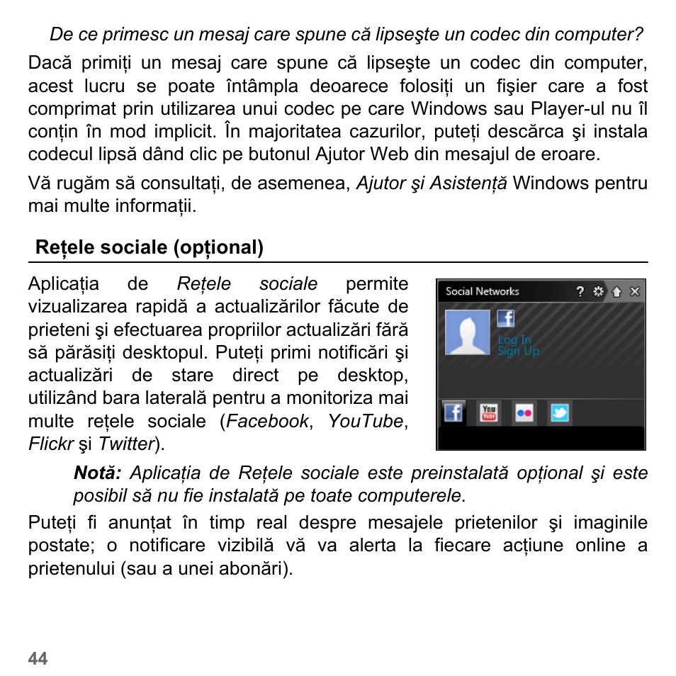 Reţele sociale (opţional) | PACKARD BELL dot s series User Manual | Page 1856 / 2279