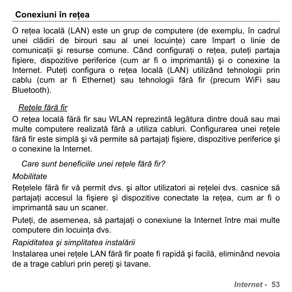 Conexiuni în reţea | PACKARD BELL dot s series User Manual | Page 1865 / 2279
