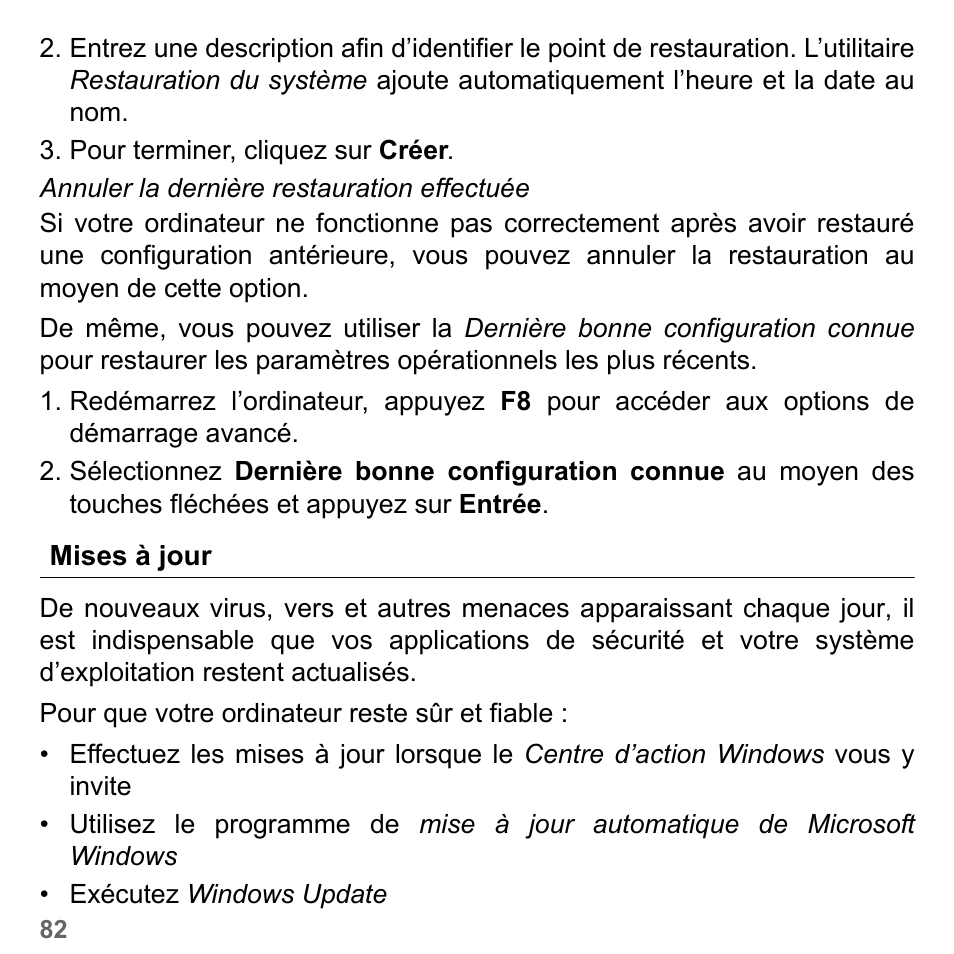 Mises à jour | PACKARD BELL dot s series User Manual | Page 190 / 2279