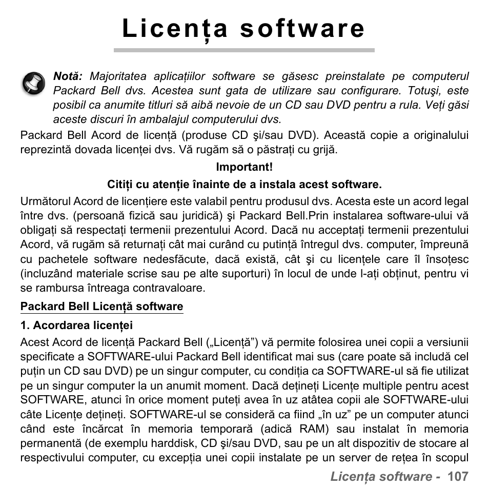 Licenţa software | PACKARD BELL dot s series User Manual | Page 1919 / 2279