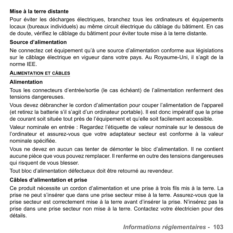 Informations réglementaires - 103 | PACKARD BELL dot s series User Manual | Page 211 / 2279