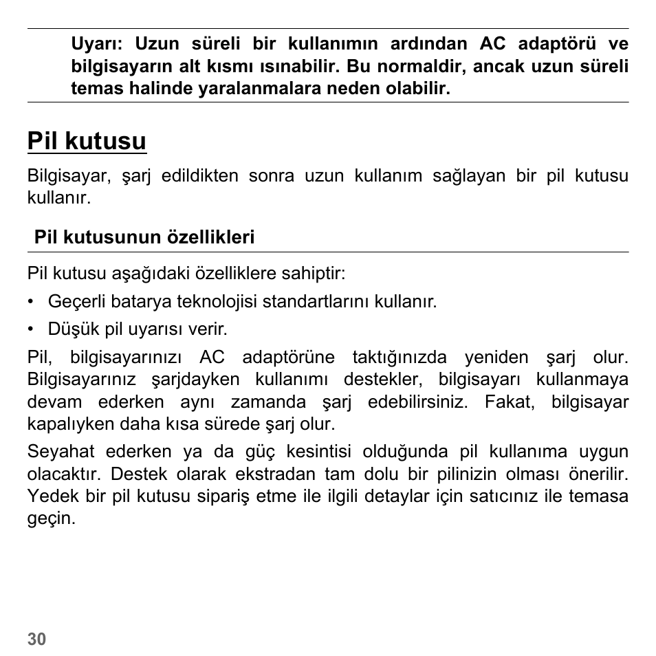 Pil kutusu, Pil kutusunun özellikleri | PACKARD BELL dot s series User Manual | Page 2202 / 2279