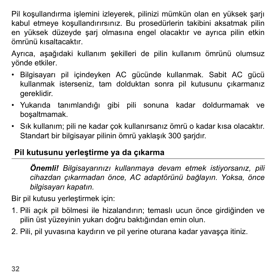 Pil kutusunu yerleştirme ya da çıkarma | PACKARD BELL dot s series User Manual | Page 2204 / 2279