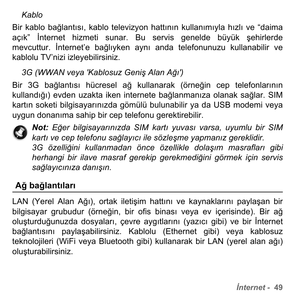 Ağ bağlantıları | PACKARD BELL dot s series User Manual | Page 2221 / 2279