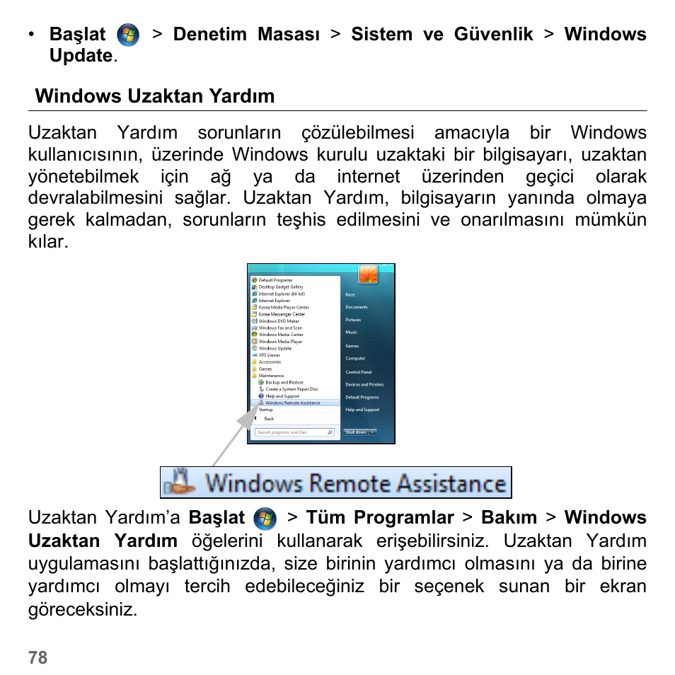 Windows uzaktan yardım | PACKARD BELL dot s series User Manual | Page 2250 / 2279