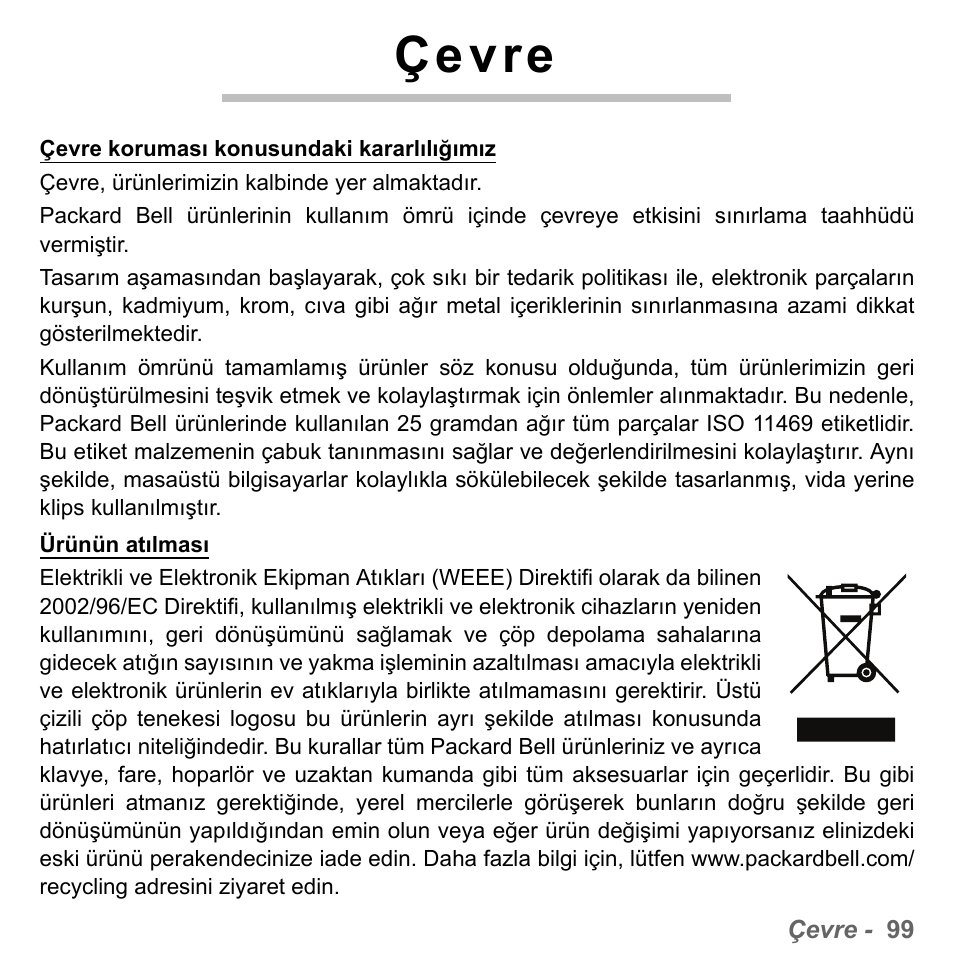 Çevre | PACKARD BELL dot s series User Manual | Page 2271 / 2279