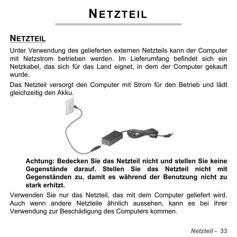 Netzteil | PACKARD BELL dot s series User Manual | Page 257 / 2279