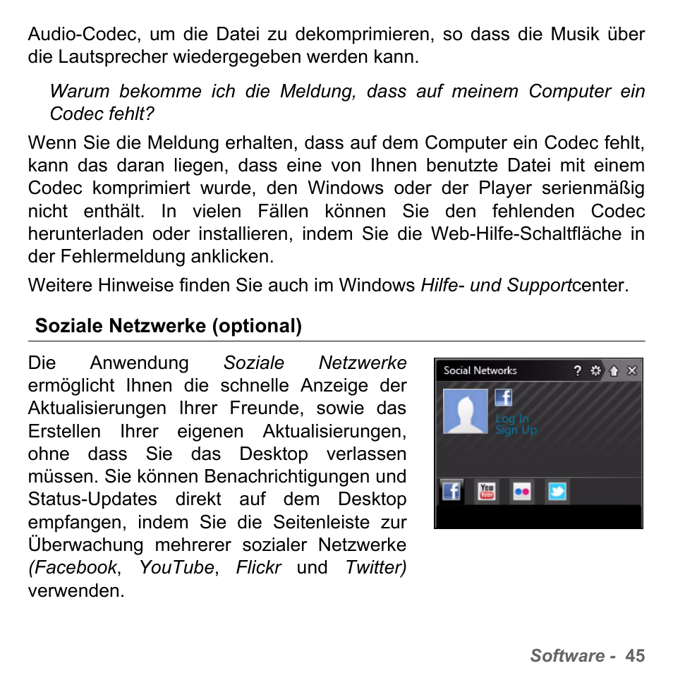 Soziale netzwerke (optional) | PACKARD BELL dot s series User Manual | Page 269 / 2279