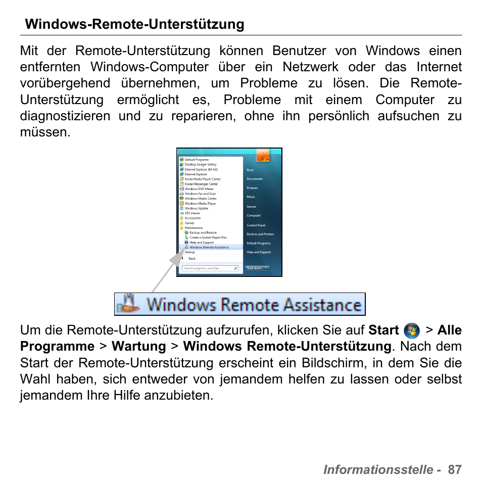 Windows-remote-unterstützung | PACKARD BELL dot s series User Manual | Page 311 / 2279
