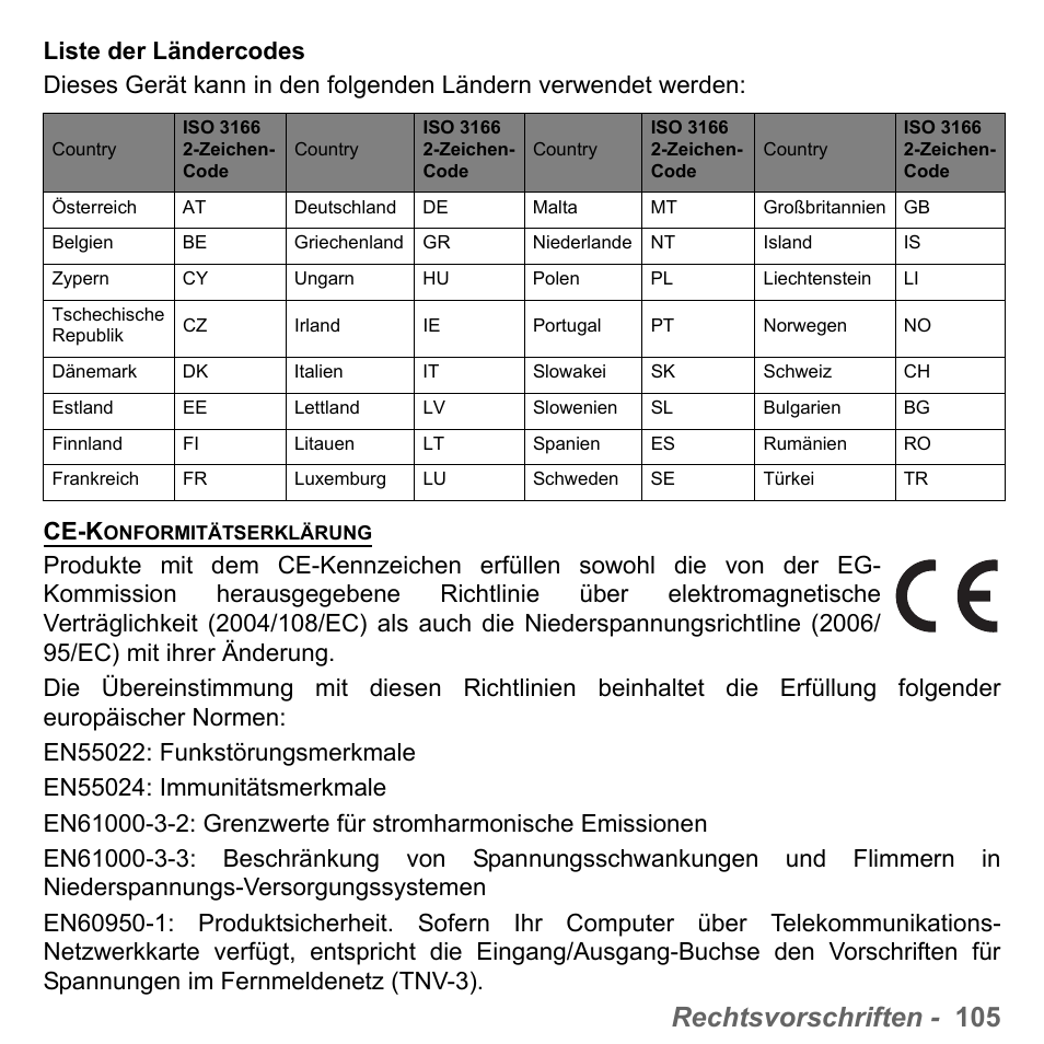 Rechtsvorschriften - 105 | PACKARD BELL dot s series User Manual | Page 329 / 2279