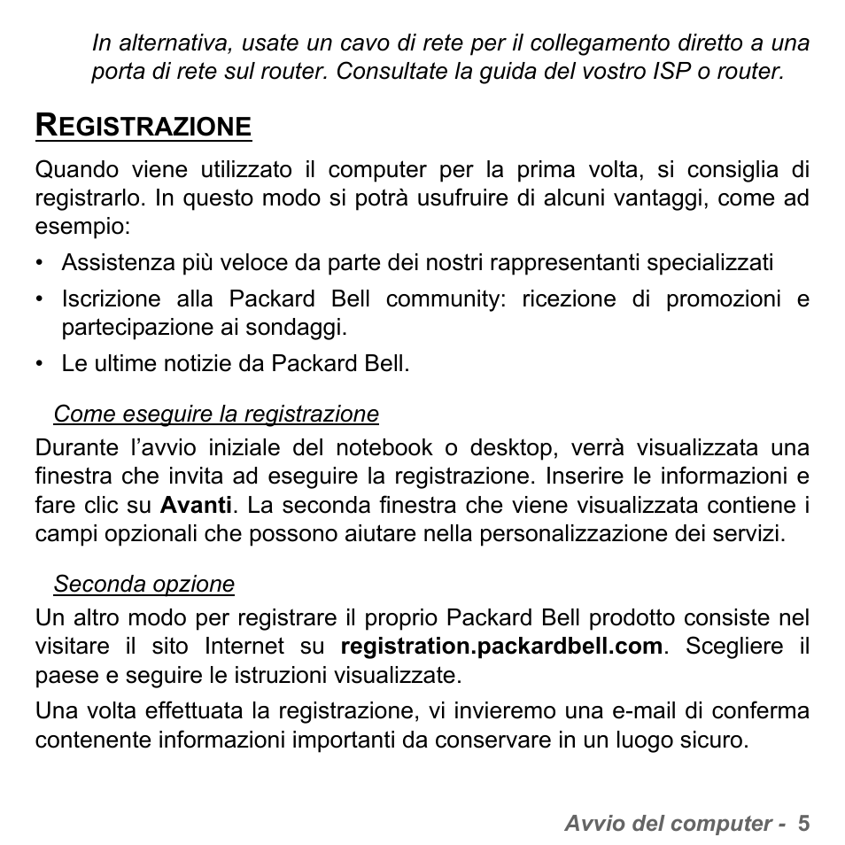 Registrazione | PACKARD BELL dot s series User Manual | Page 349 / 2279